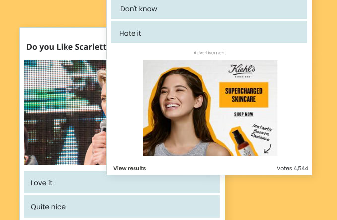 Ad revenue with polls and quizzes