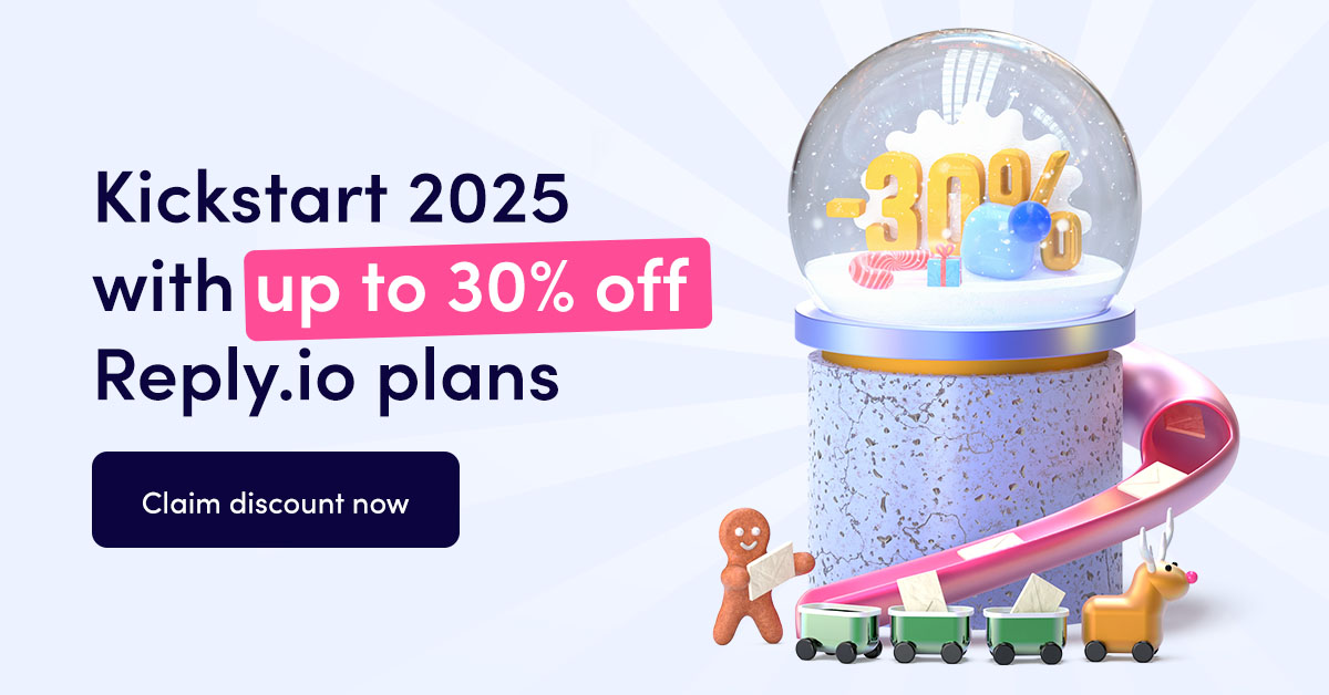 Image of Reply.io's winter offer.