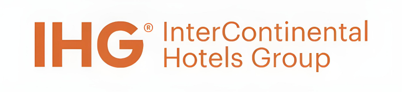 IHG logo – InterContinental Hotels Group written in orange with the initials 'IHG' in bold.