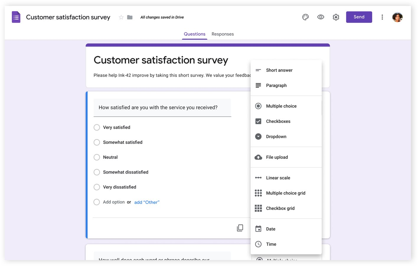 Google Forms, one of the best free survey tools.