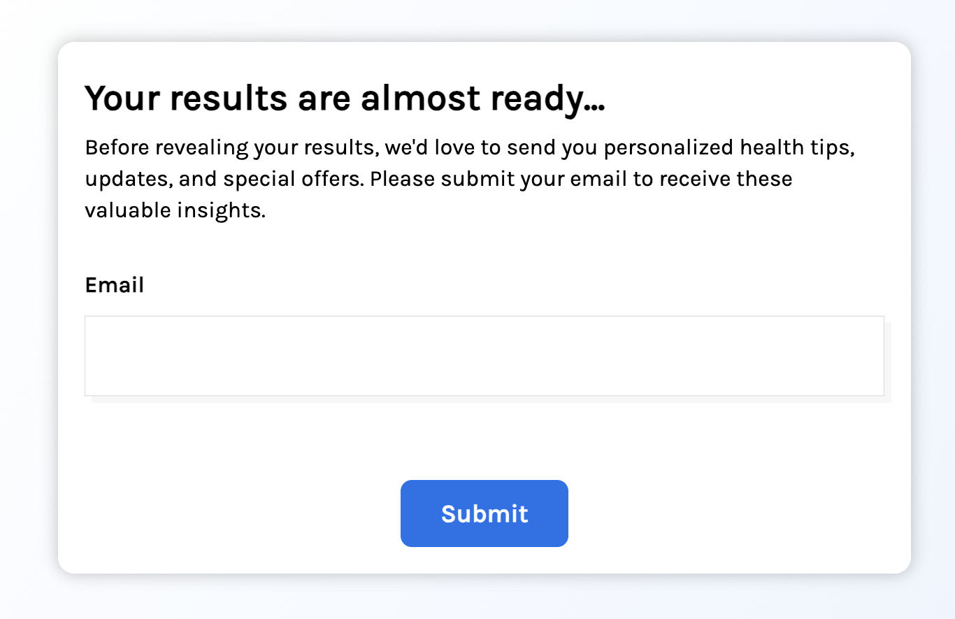 Image showing a lead form created with the Opinion Stage quiz maker and used in a lead generation quiz.