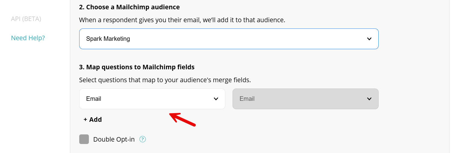 Map & organize quiz data in Mailchimp.
