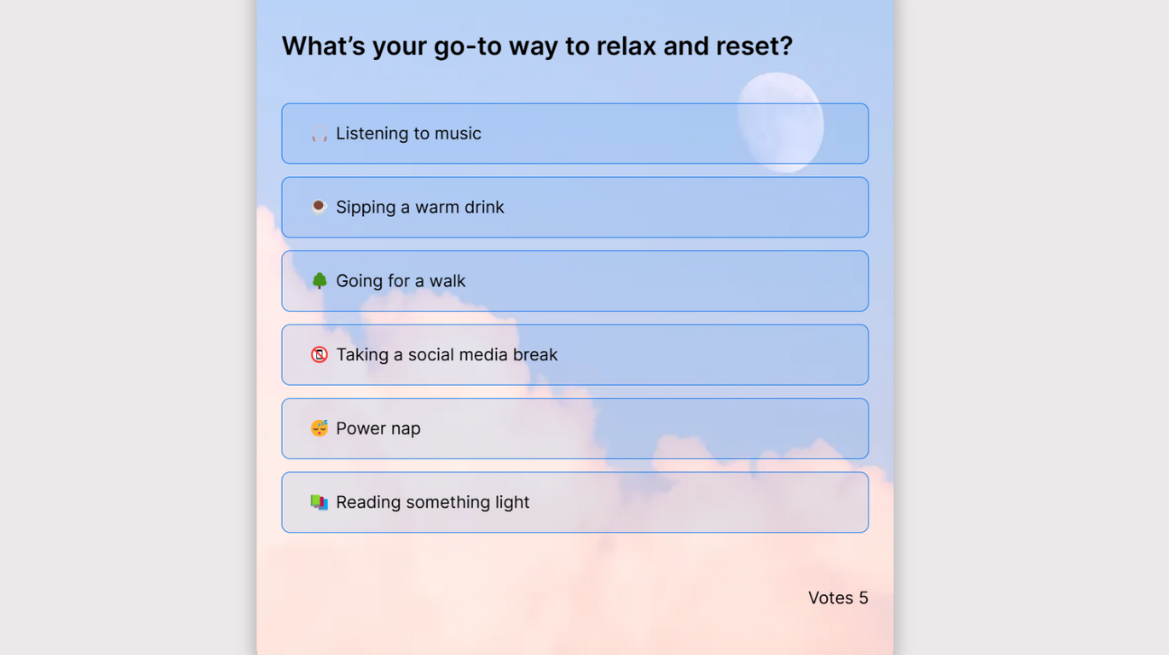 Create a poll with a background image using the Opinion Stage poll maker.