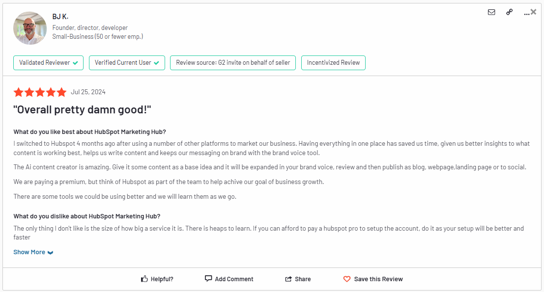 opinion stage g2 review ai lead generation software