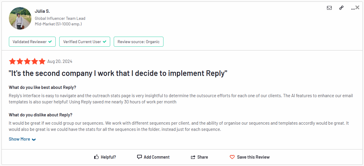 opinion stage g2 review ai lead generation software