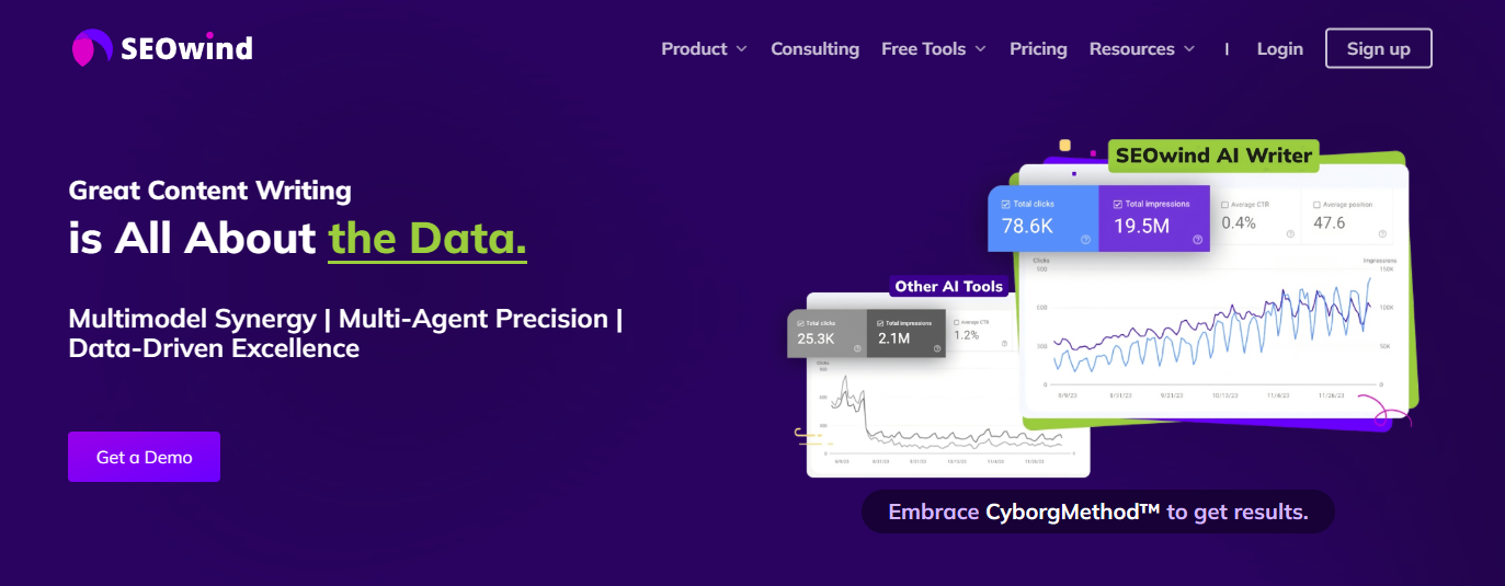 Screenshot of SEOwind's homepage, used in a blog post about Black Friday deals.