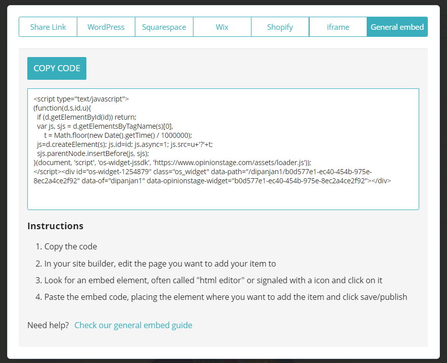 share your quiz lead magnet