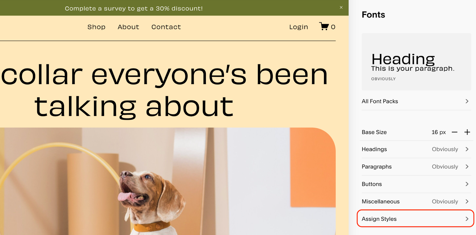 Image showing how you can customize your Squarespace announcement bar.