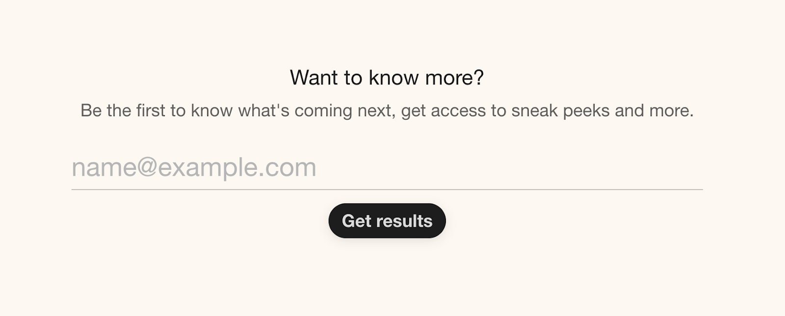 Image showing an example of a lead form used with an announcement bar on a website.