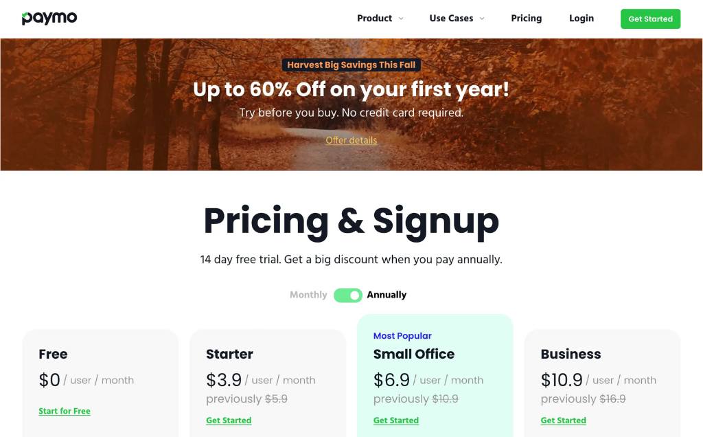 Image of Paymo's Black Friday deal, featured in a blog post on the Opinion Stage website.
